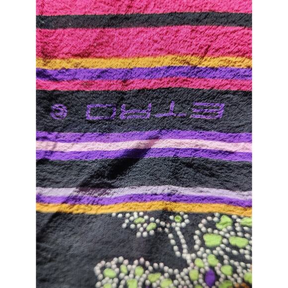 ETRO Paisley Floral Silk Kaftan Poncho Top W/ Key Holes Women's One Size Euc - Picture 4 of 8